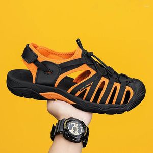 Freizeitschuhe Hochwertige Outdoor-Sportsandalen für Männer trendy Orange Elastiz