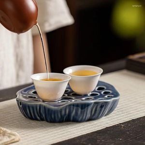 Bandejas de chá de alta qualidade Cerâmica Placa de armazenamento de água Placa Zen Retro Set Dry Conjunto de decoração requintada
