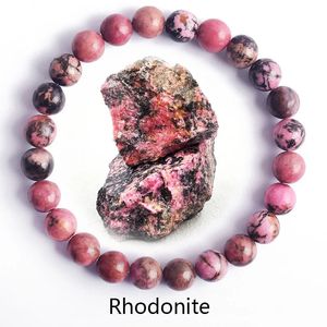 Natural Rhodonite Stones Beads Bracelets for Women Reiki Yoga Bracelet Men Agate Quartzs Healing Bangle Wristband Jewelry Gift 240423