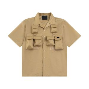 Górna kurtka do kręgli, męska top, wszechstronna nylonowa koszula z krótkim rękawem, vintage Wash europejski rozmiar XS-L