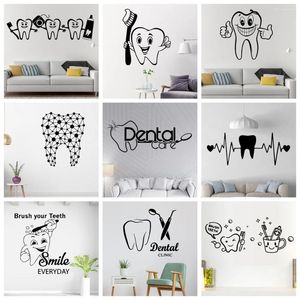 Wall Stickers Dentist Tooth Teeth Decals For Living Room Dental Shop Decoration Store Wallstickers