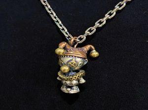 Clavicle Chains925 Thai Używane czyste voodoo klaun osobowość popularna srebrna naszyjnik wisiorek żeńska 8736185