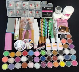 Profissional 42 ACRYLIC Powder Glitter Clipper Primer File Arte Dicas de ferramentas Pushing Ferramentas Definir Kit New1725719