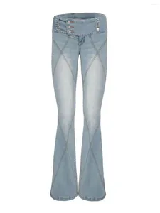Frauenhose I.am.gia Flared Jeans Vintage Wäsche hoch taillierter dünn