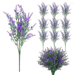 Fiori decorativi Lavanda artificiale Home bordo mini vegetazione in plastica in vaso con pentola per decorazione della scrivania dell'ufficio