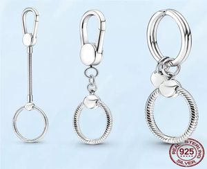 Neue beliebte 925 Sterling Silver Small Bag Charme Halter Schlüssel Ring für P -Schmuckgeschenke Frauen Modeaccessoires3931811