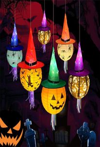 Decoração de festa halloween chapéu de bruxa luzes para crianças suprimentos de decoração ao ar livre pendurar ornamento5319649
