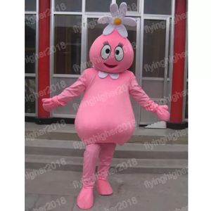 Cadılar Bayramı Pembe Çiçek Kız Maskot Kostümü Yetişkin Boyut Karikatür Anime Tema Karakter Karnaval Unisex Elbise Noel Fantezi Performans Partisi Elbise