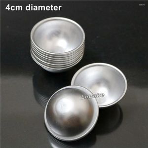 Moldes de cozimento (10pcs/lote) 4 cm de diâmetro de meia bola de meia bola de alumínio moldes de torta de geléia de jelly para suprimentos de bricolage