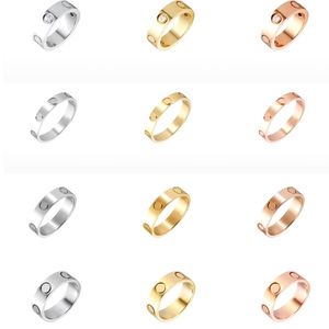 Hot Love Ring Designer Ring für Frauen Luxusaccessoires Titanium Stahl Gold plattiert nie verblassen Liebhaber Schmuck Geschenk Es Come Box 238f