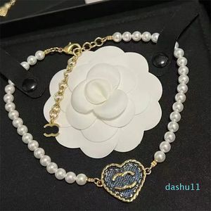 Luksusowy złoty naszyjnik projektant marki Blue Heart Fashion Naszyjnik biżuteria romantyczna miłość butique butique pudełko na przyjęcie urodzinowe ślubne przyjęcie urodzinowe