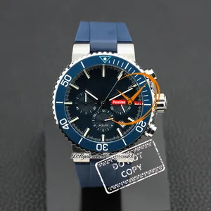 Aquis kuvars kronograf erkekler izle seramik çerçeve mavi çubuk kadran kauçuk kayış kronometre puretime kronometre reloj hombre montre hommes porsukları saatler