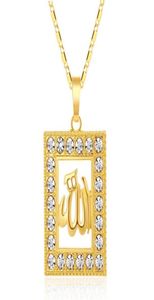 Moda Rhinestone Oriente Médio Islâmico Religioso Colar Muslim Chain para Gold Silver Color Mulheres árabes Jóias Presente Bijou5411589