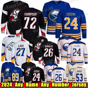 #72 Tage Thompson Hockey Jersey #26 Rasmus Dahlin Dylan Cozens Девон Леви Оуэн Пауэр Алекс Туч Джек Куинн Лукконен Джефф Скиннер Боуэн Байрам Сейбрз