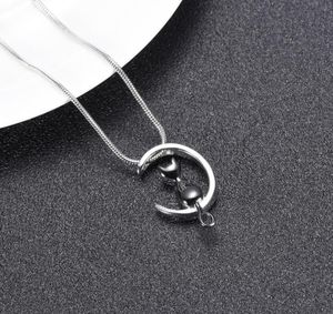 HH10504 I Love You to the Moon Cat Shape Jewelry Cremation Jewelry Ashes Ashes Urns Necklace Memorial Ciondolo per Womenmen Woles2154159