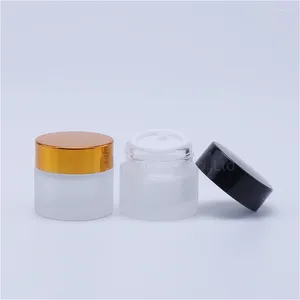 Storage Bottles 200pcs 10g Glass Cream Jars Cosmetic Packaging With Lid Plastic Caps & Inner Liners Round Empty Small