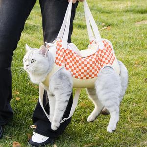 Cat Carriers Cats Carrying Bag Pet Shoulder With Leg Hole Sturdy Lightweight Wearable Solid Color Shopping