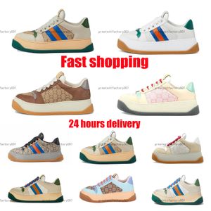 Rhyton Sneakers Designer Shoes Bread Shoe Multicolor Sneakers Men Trainers Vintage Chaussures Ladies Casual Leather Shoes Sneaker Sneakers Storlek 36-45