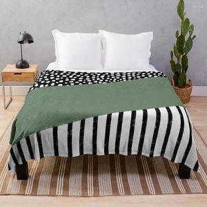 Coperte pois e motivi a strisce (nero/ bianco/ verde) buttare divano decorativo coperta di lusso st grande