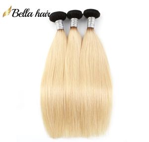 1b613 ombre bionda body onda di capelli umani raggruppamenti scuri estensioni di capelli lisci virgini 3pcslot 11a top grade2384889