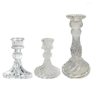 Titulares de vela Retro Style Toper Suports Candlestick Clear Candelabra Stick para presente de aniversário Decoração do jantar de casamento em casa