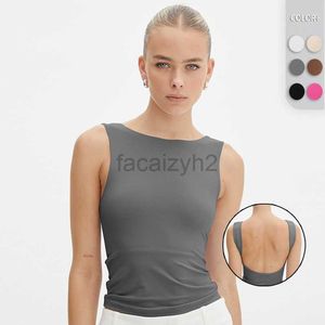Women's T Shirt sexy Tees Spring/Summer Y2K Women's Sleeveless Inner Layup Tank Top Slim Fit Show Off Back Top Spicy Girl tops