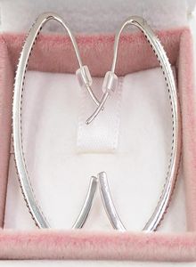 Presos Oval Brincos de argola de brilho Oval Clear CZ autêntico 925 prata esterlina se encaixa em prata europeu de estilo p estilo jóia Andy Jewel 297699185483