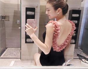 INS Women039s Koreanische Version Slim Cover Bauch ein Stück sexy Rückenless Blumenbikini Eltern Kind Badeanzug5910351
