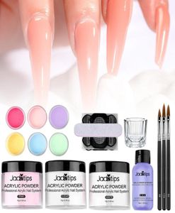 Nagelkonstpaket akrylpulveruppsättning kristall glitter kit flytande monomer byggare med penselfil naglar förlängning manikyr5803918