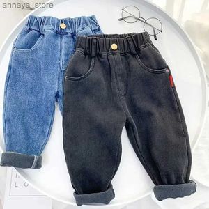 Shorts Velvet winter warm 1-7T jeans suitable for girls pants boys autumn jackets teenagers Trousers childrens clothing boys jeansL2405L2405