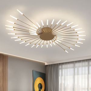 Nowoczesne fajerwerki Lampa sufitowa Kreatywność życiowa jadalnia żyrandole sufitowe domowe oświetlenie sypialnia jasnobrązowy luminaire
