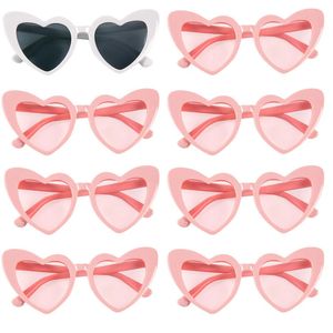 8pcs6pcs Bachelorette Hen Party Sunglasses Pink White Heart Glasses Bride To Be Bridesmaid Gifts Wedding Bridal Shower Decors 240427