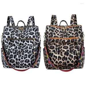 BAG BAGNI E EUROVE E AMERICANO PU BACKPACK TRENDE LEOPARD PRINT IN PRIMAZIONE STUDINO SUCCHIO FEMMINA CASUALE