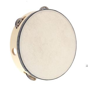 Drum da 6 pollici TAMBOURINE HEAD HAND THE TAMBOURINE BIRCH METAL JINGLES SCUOLA MUSICALE MUSICALE KTV Party Percussion Toy CCE121673561031