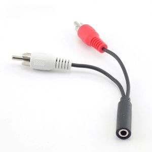 Novo cabo de estéreo de conector feminino de 3,5 mm RCA para 2 RCA Adaptador masculino 3.5 Audio Aux Socket Connector para fone de ouvido Music Wirerca