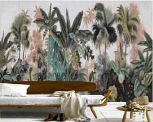 Papéis de parede Papel de Parede Planta tropical personalizada Palma folhas de papel de parede Mural sala de estar TV Wall Bedroom Decoração de casa