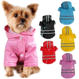 Hundkläder valp husdjur regnrock hoodie s-xl vattentät jacka pu utomhus promenad katt reflekterande rand mode