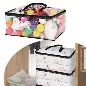 Sacos de armazenamento com manivela de plástico transparente com zíper 55l 60x40x25cm Supplies domésticas para organização e armazenamento