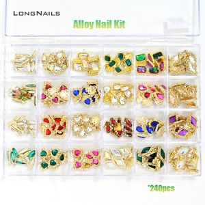 24510PCS Alloy Nail Kit LuxuryDesign日本のジュエリーCharmsrivetDasiy Bowknot Diamond 3D Decors Gems Acces 310mm 240509