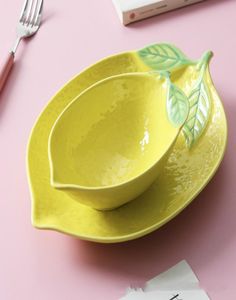 Piastra a forma di limone piatto in ceramica piatto di riso ciotola delle case tavolini personalizzati piastre per la colazione creativa per colazione 2272626