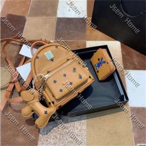 7A Leather High Quality Mcmity Bags Backpacks Designer Mcmc Bag Backpack Men Women School Backpack Famous Rivet Printing Backpack Lady Bags Boy And Girl Back Pack 153