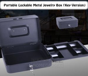 Hochwertige 6810quot tragbare Schmuck -Safe -Box -Bargeldspeicherbox mit 2 Tasten und Lockable Security Safe Box Langable Stahl5899963