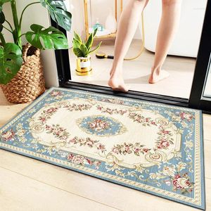 Bath Mats European Style Mat 80x120cm Absorbent Anti-skid Bathroom Rug Nordic Entrance Door Light Blue Home Kitchen Floor Carpet