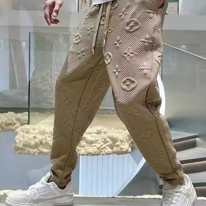 Trendy Spring New Product Embossed Guard Pants with Small Feet Casual Fashion Youth Mens Versatile Sports Drawstring
