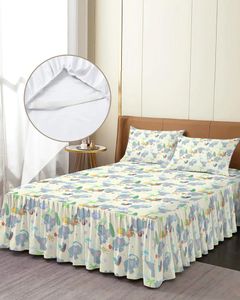 Scapa da letto Cartoon Animal Elefante Summer Beach Elastico Veste aderente con foglio di copertina del materasso per materasso