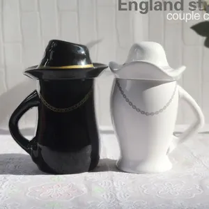 Керамические кружки Пара керамическая чашка с крышкой скандинавской креативной подарочной кружки кофе
