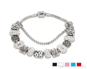 925 STERLING SLATER PLATED OWL CHARMS CLARE CZ DIAMIANTE BRACELET