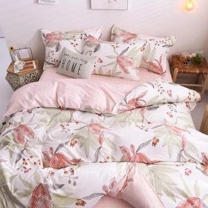 Sängkläder sätter 4 stycken Aloe Cotton Skin Set Däcke Cover Housse de Couette Friendly Slip Manufacturers sovsal