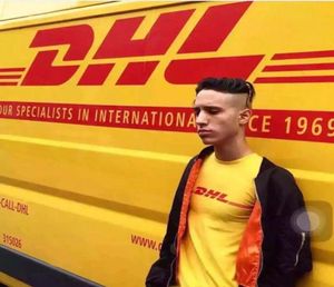 Летняя новая бренда Paris Fashion Vetements Air Transport Dhl Trts Women Men Men Shotteve Tops Письма Yellow Tee9166819