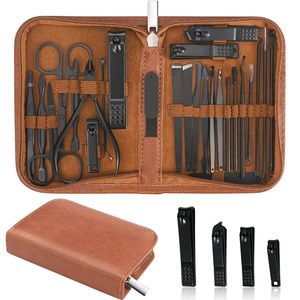 Alta qualidade 25 em 1 Aço inoxidável Clipper Conjunto de unhas Kit de grooming Manicure Pedicure Set Ferramentas de Cuidados Pessoais 240510